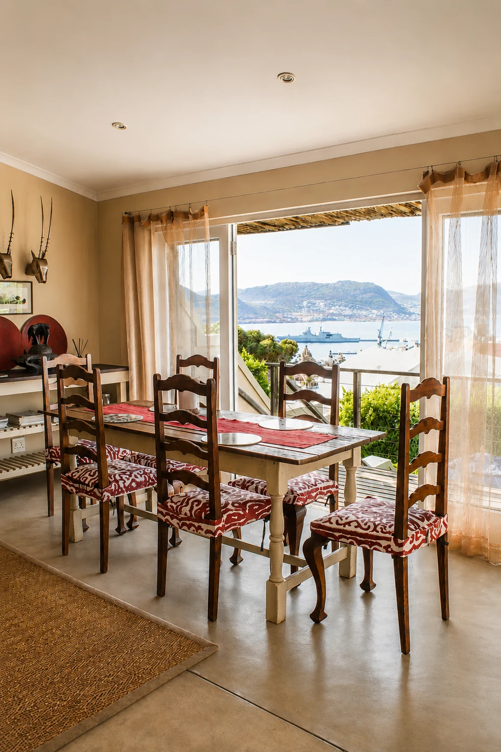 Dining area overlooking Simon's Town harbour