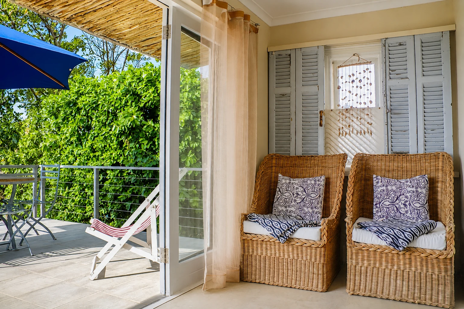 Relaxed sitting area beside the terrace